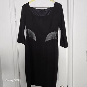 Black Square Neck Dress Size 12 David Meister